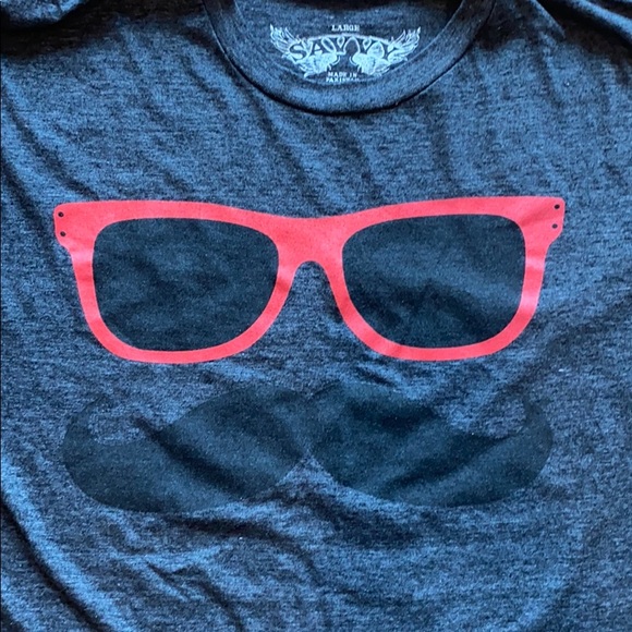 Savvy Glasses with mustache graphic Tee - Picture 2 of 2
